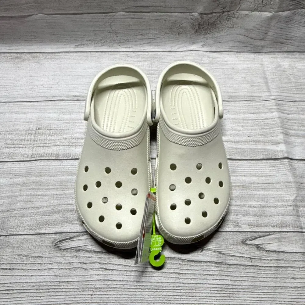 Cream colored crocs clogs us M11